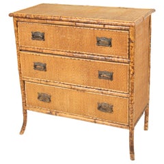 Bamboo and Rattan Chest of Drawers