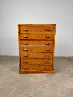 Bamboo and Rattan Chest of Drawers, Italy, 1960s