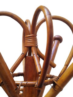 Bamboo and Rattan Coat Rack, Italy, 1960s