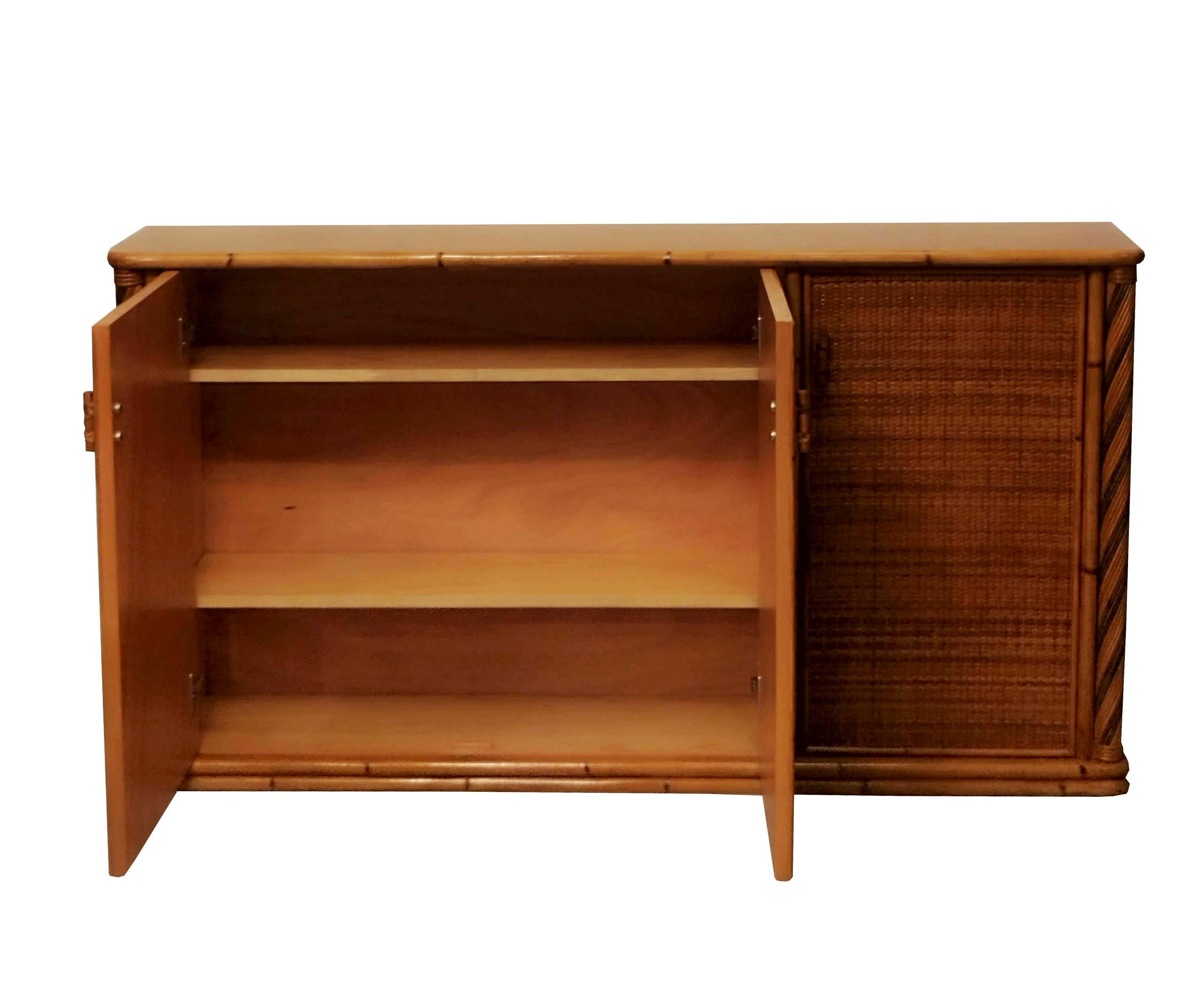 Anrichte aus Bambus und Rattan, Italien 1960er Jahre (Italienisch) im Angebot