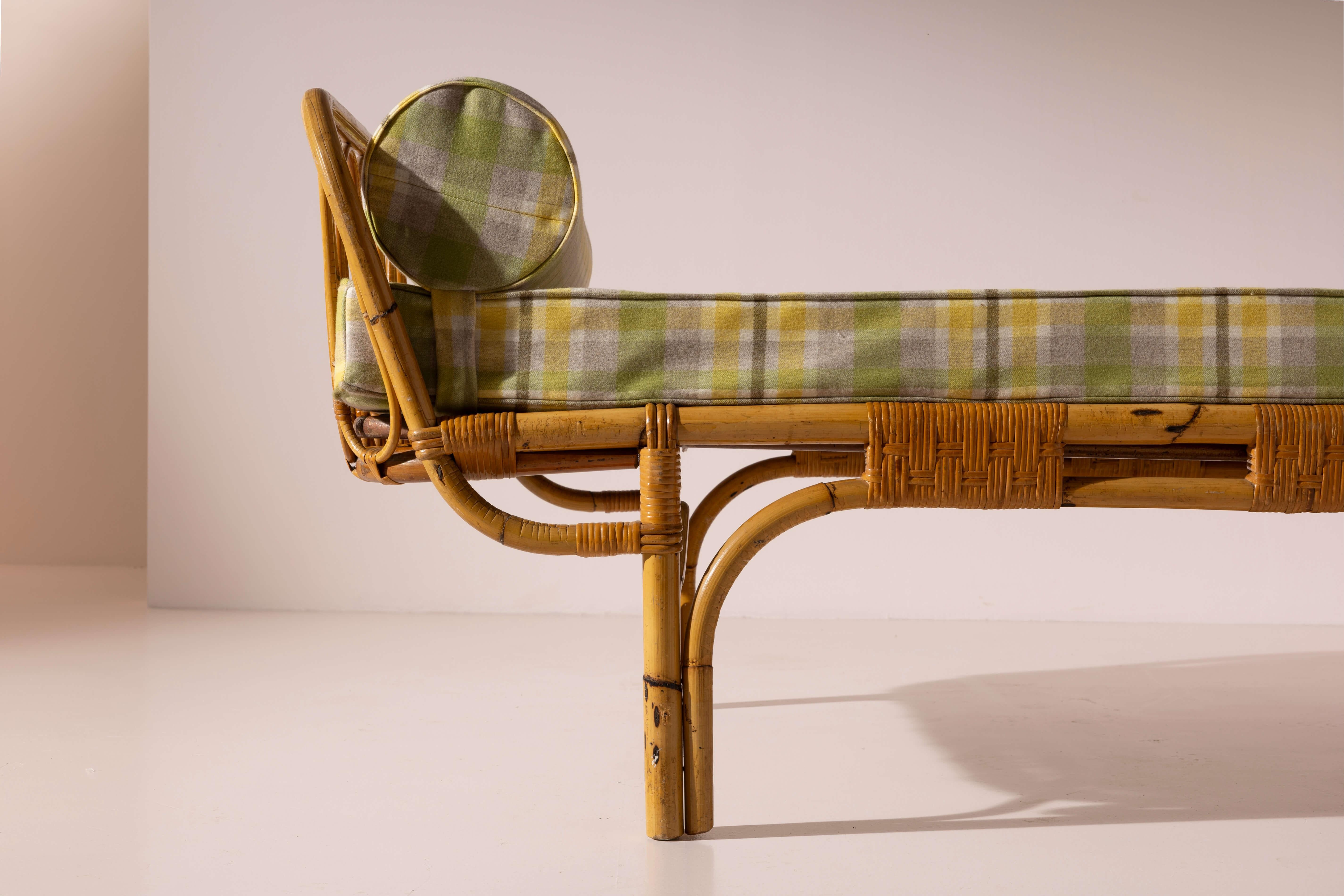 Cama de día de bambú y ratán, Italia, años 60 Italiano en venta