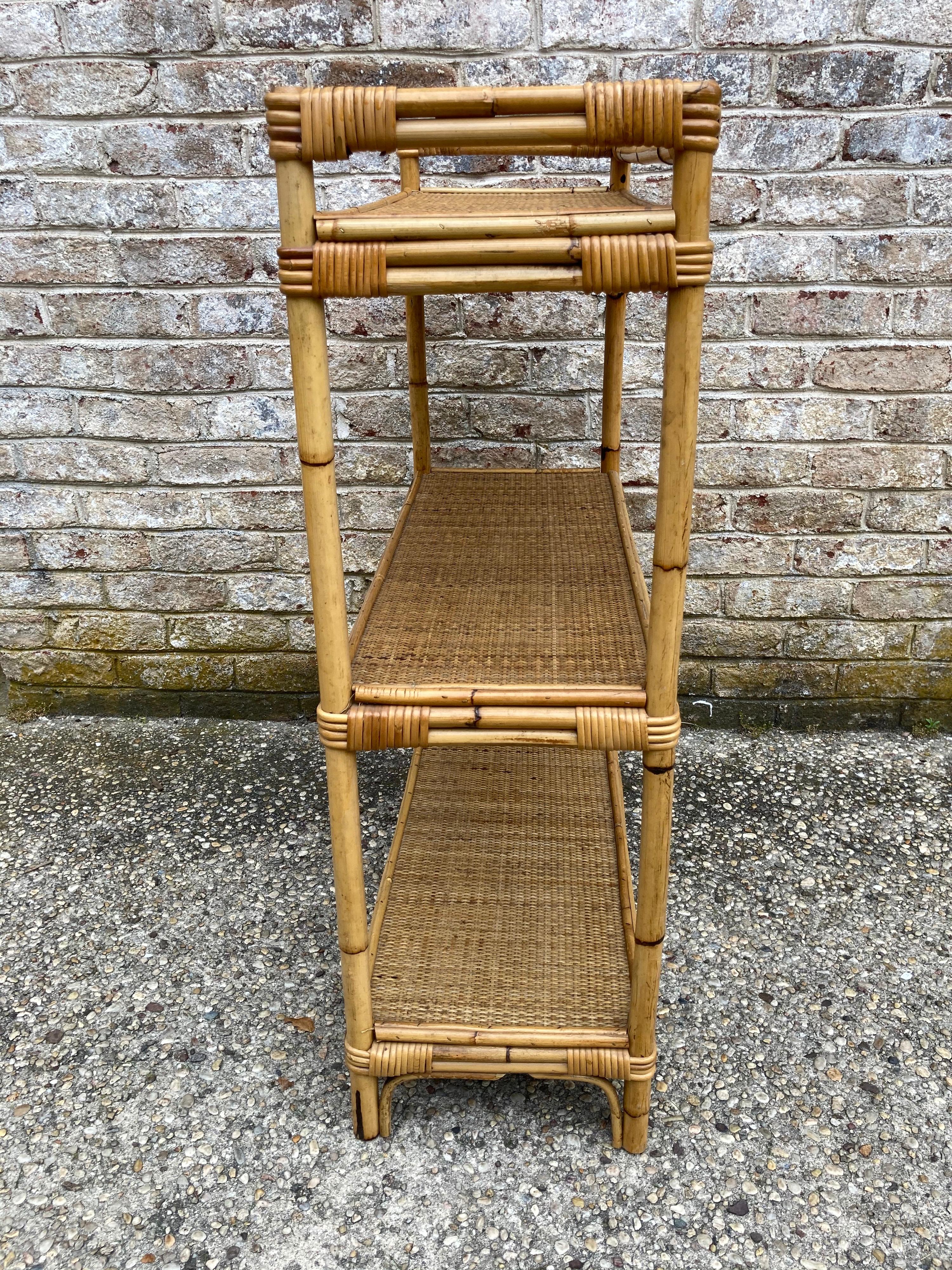 Bamboo and Rattan Étagère In Good Condition In East Hampton, NY