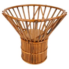 Bamboo and Rattan Fruit Bowl Centerpiece, Italy, 1960s