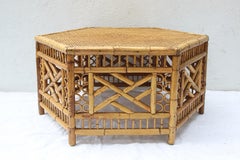 Bamboo and Rattan Hexagonal Coffee Table