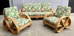 Bamboo and rattan living room furniture, France, 1960 / 1970