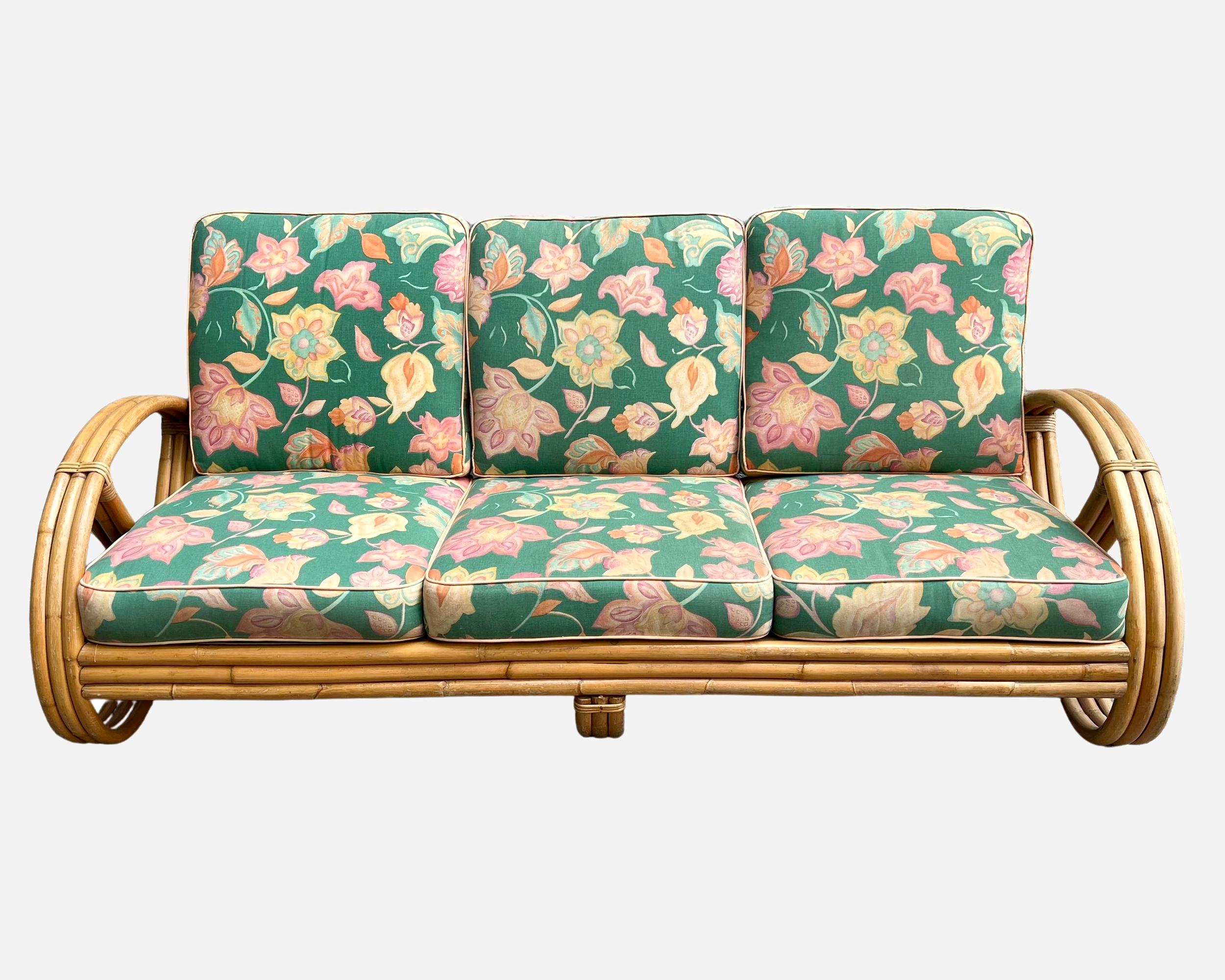 Mid-20th Century Bamboo and rattan living room furniture, France, 1960 / 1970 For Sale