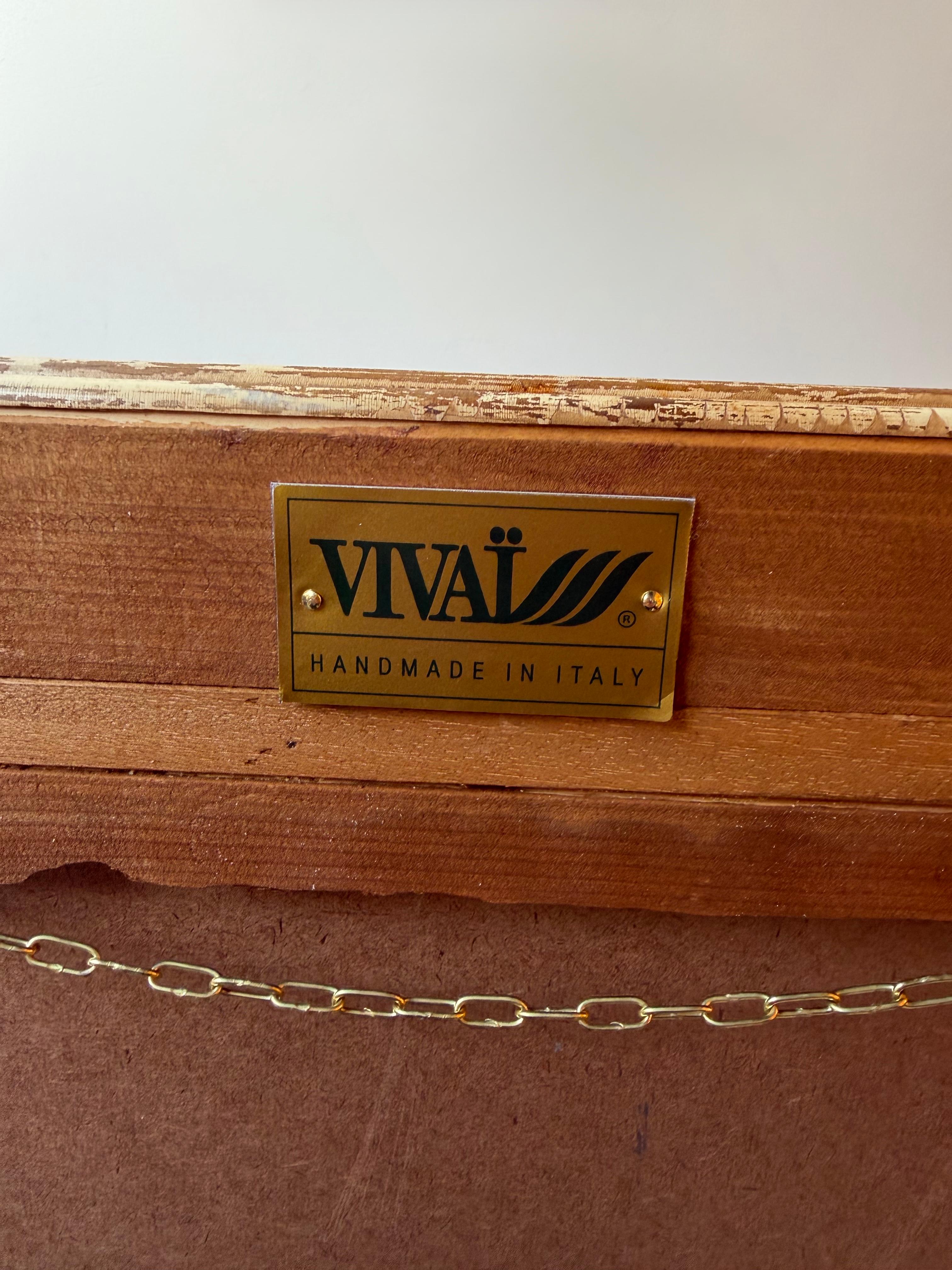 Fine XX secolo Specchio in bambù e rattan di Vivai del Sud. Italia, anni '70