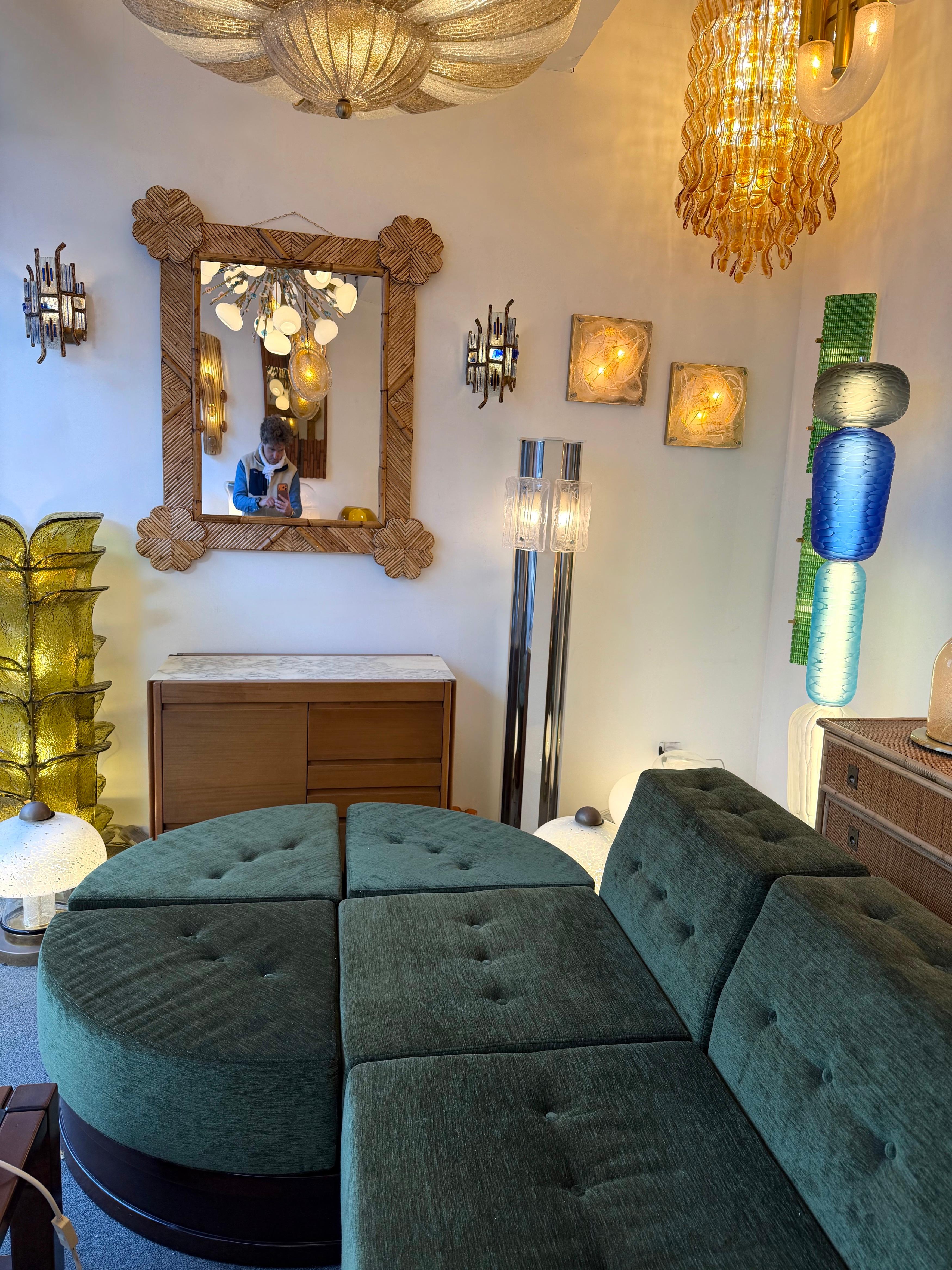 Specchio in bambù e rattan di Vivai del Sud. Italia, anni '70 2