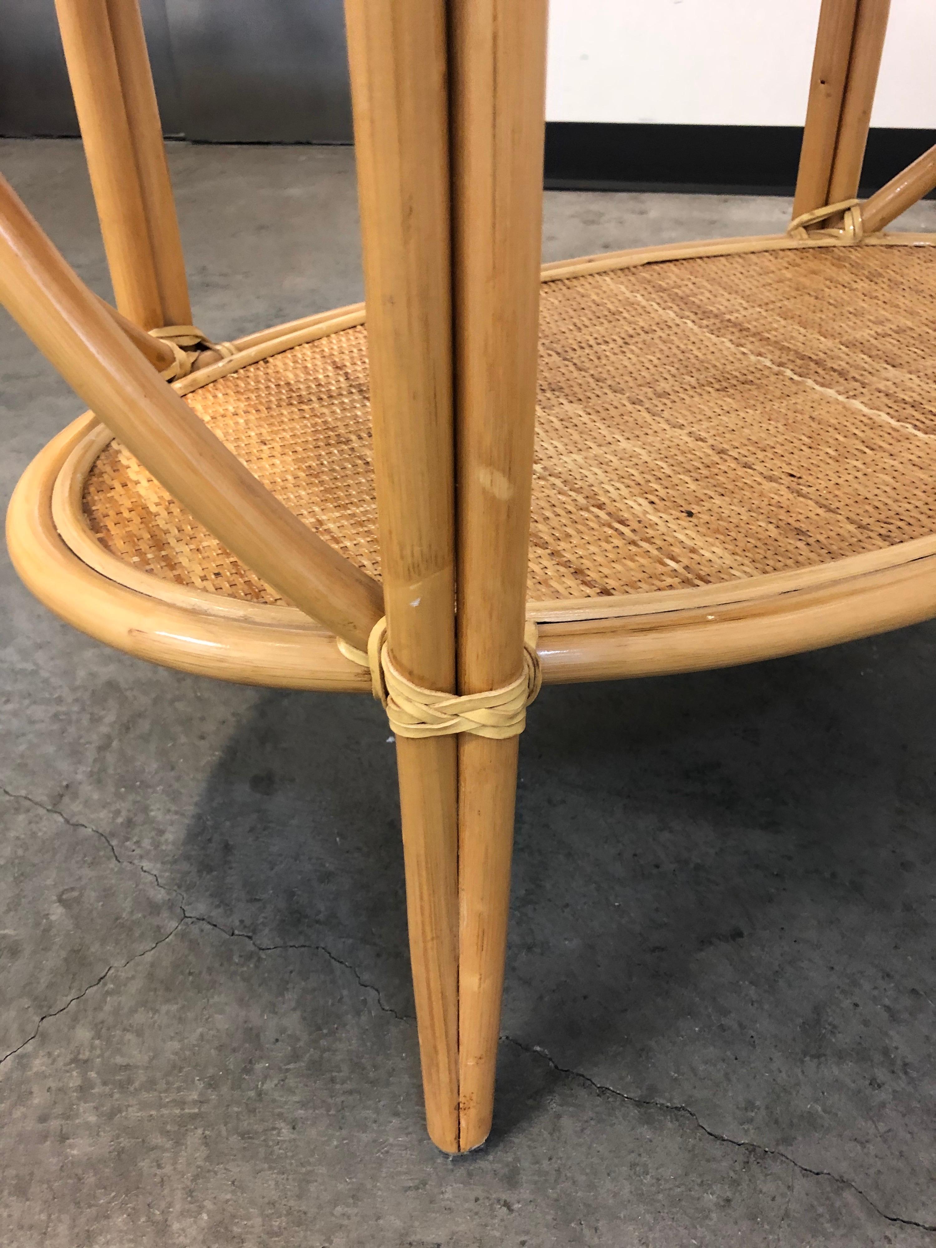 Bamboo and Rattan Oval Bar Cart 3