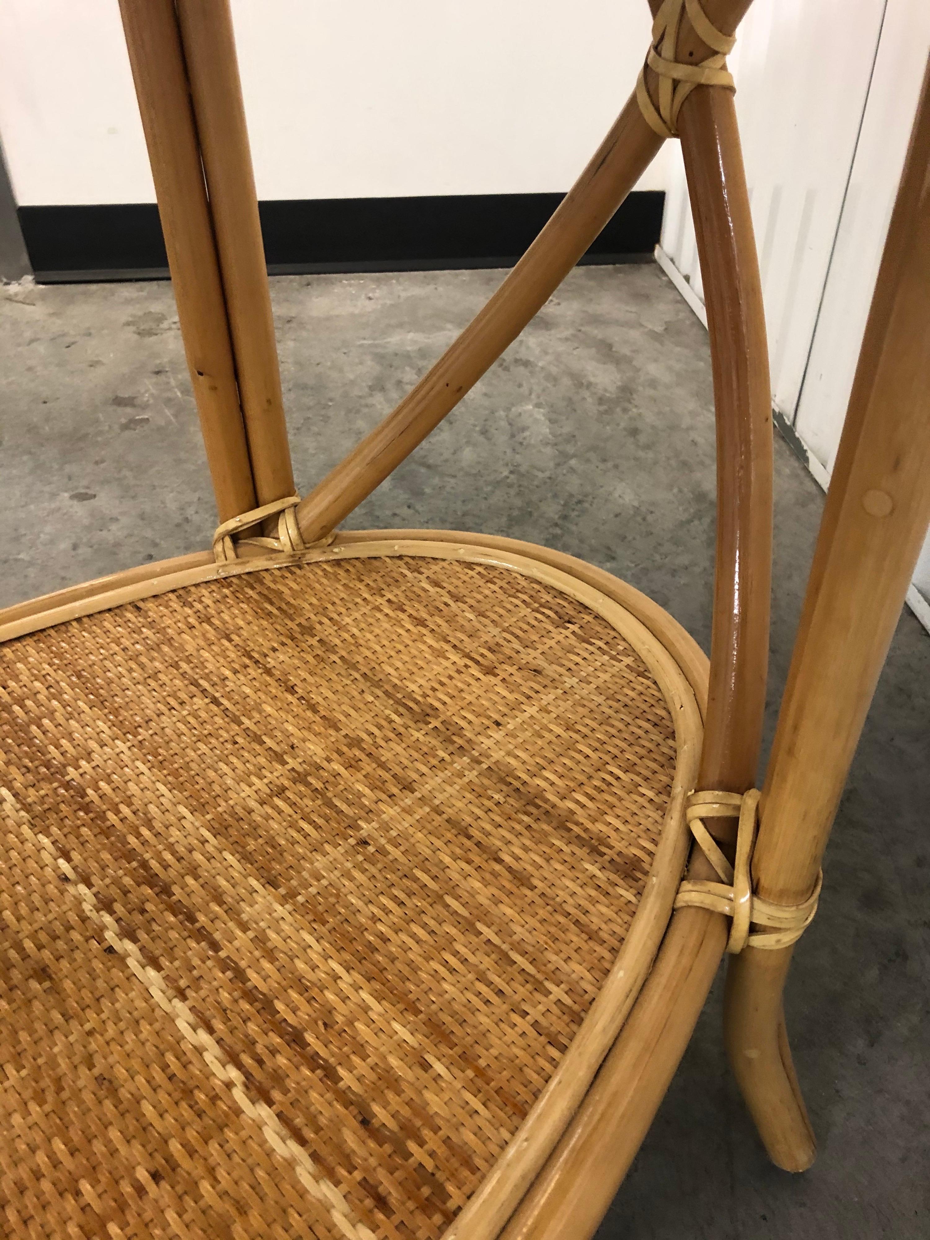 Bamboo and Rattan Oval Bar Cart 4