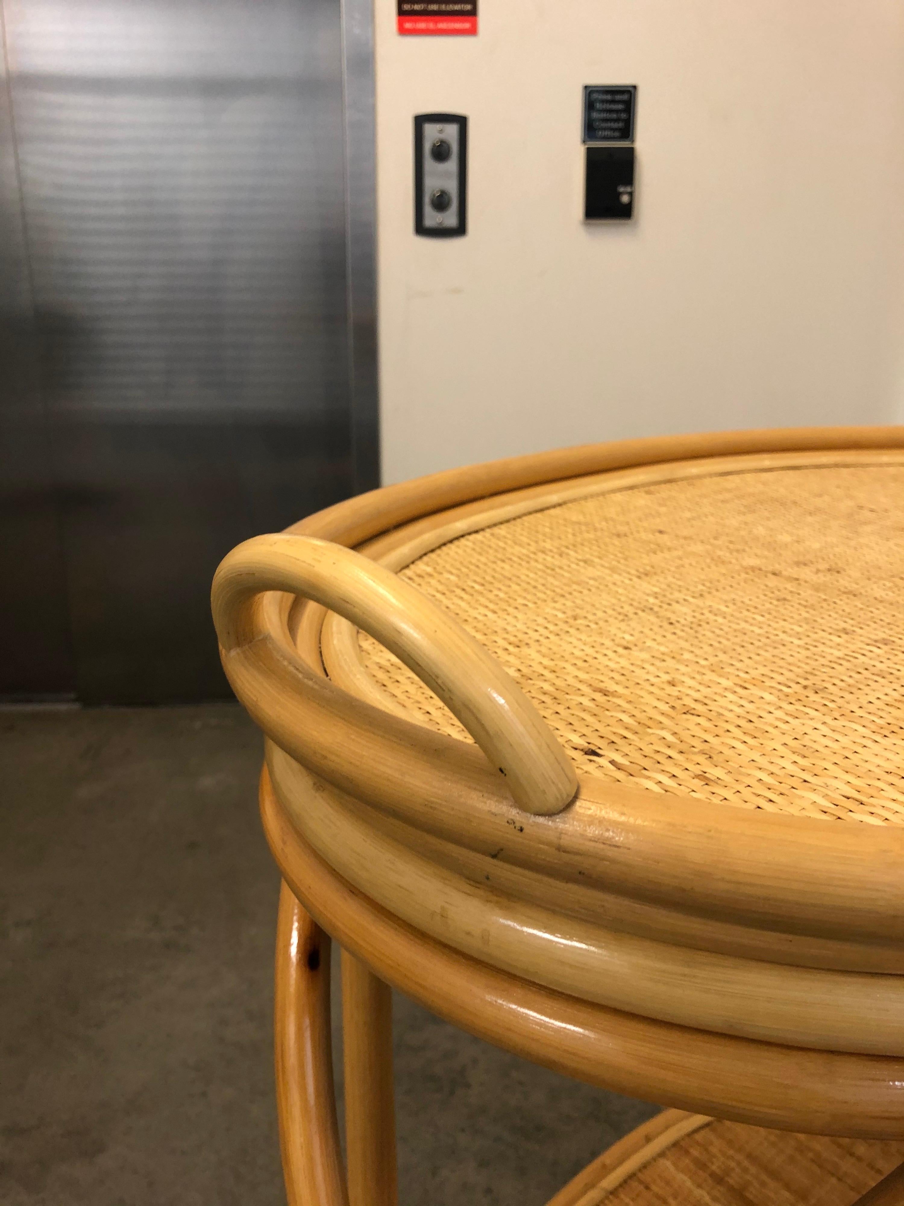 Bamboo and Rattan Oval Bar Cart 5