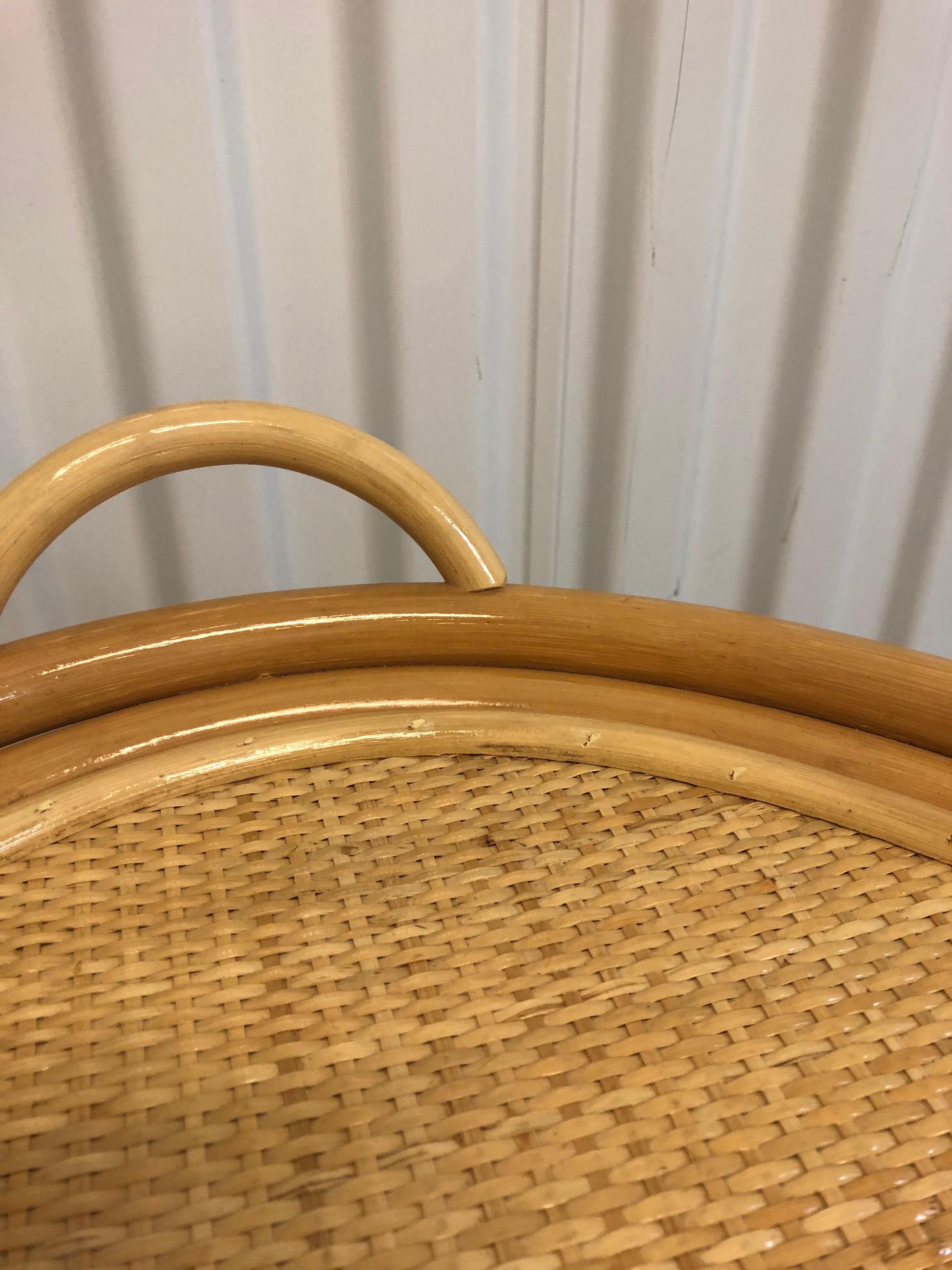 Bamboo and Rattan Oval Bar Cart 9