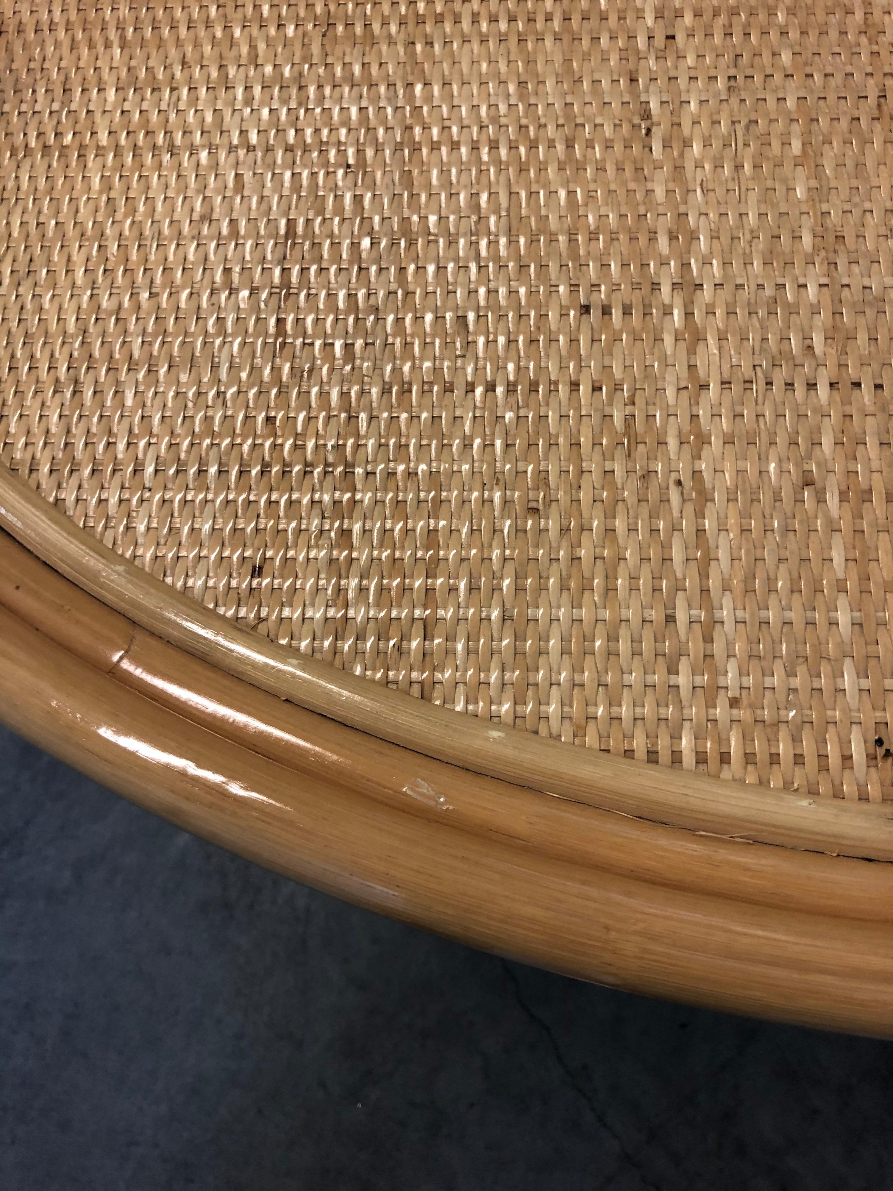 Bamboo and Rattan Oval Bar Cart 1