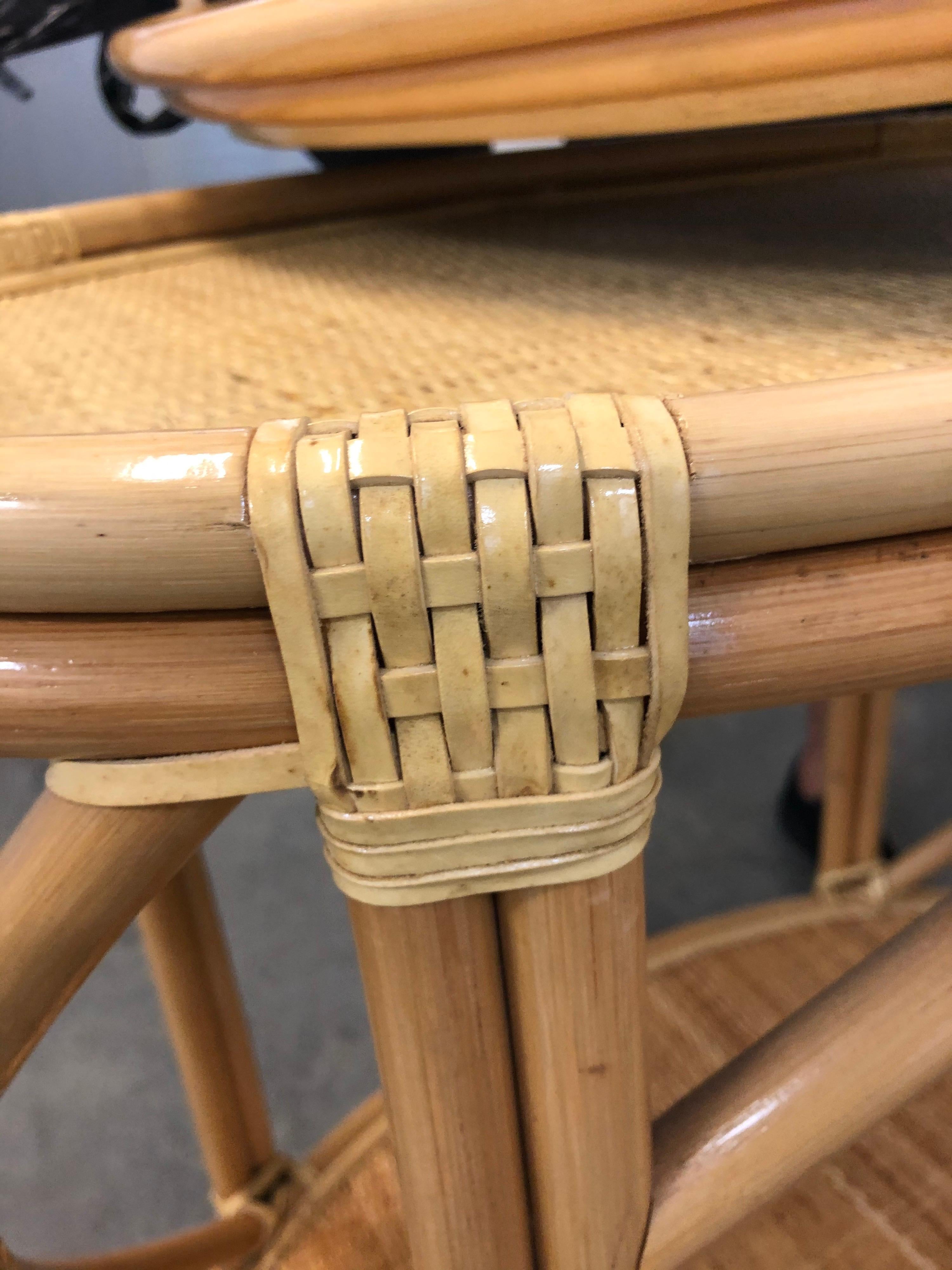 Bamboo and Rattan Oval Bar Cart 2