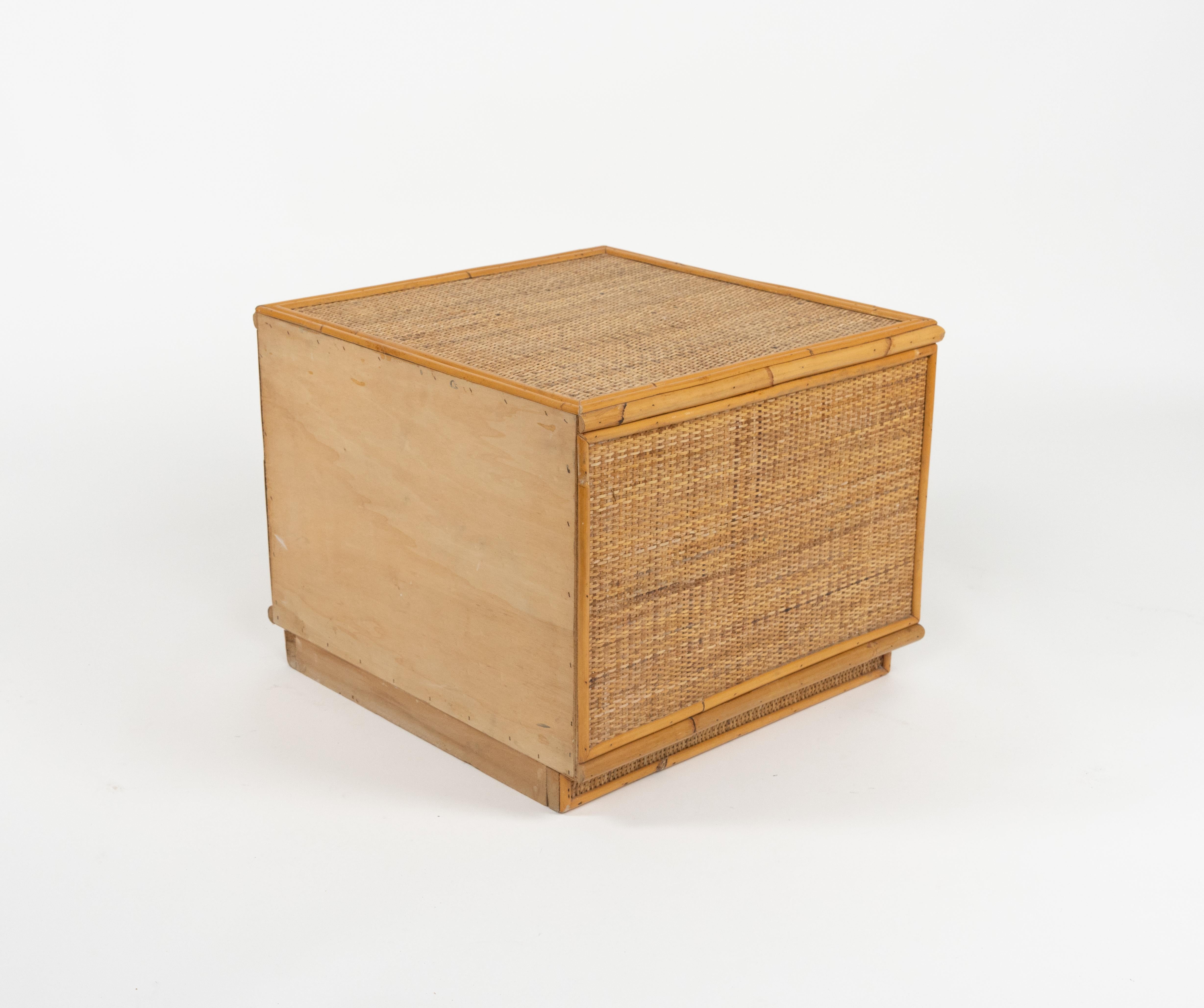 Paar Nachttische aus Bambus und Rattan im Dal Vera-Stil, Italien 1970er Jahre im Angebot 13