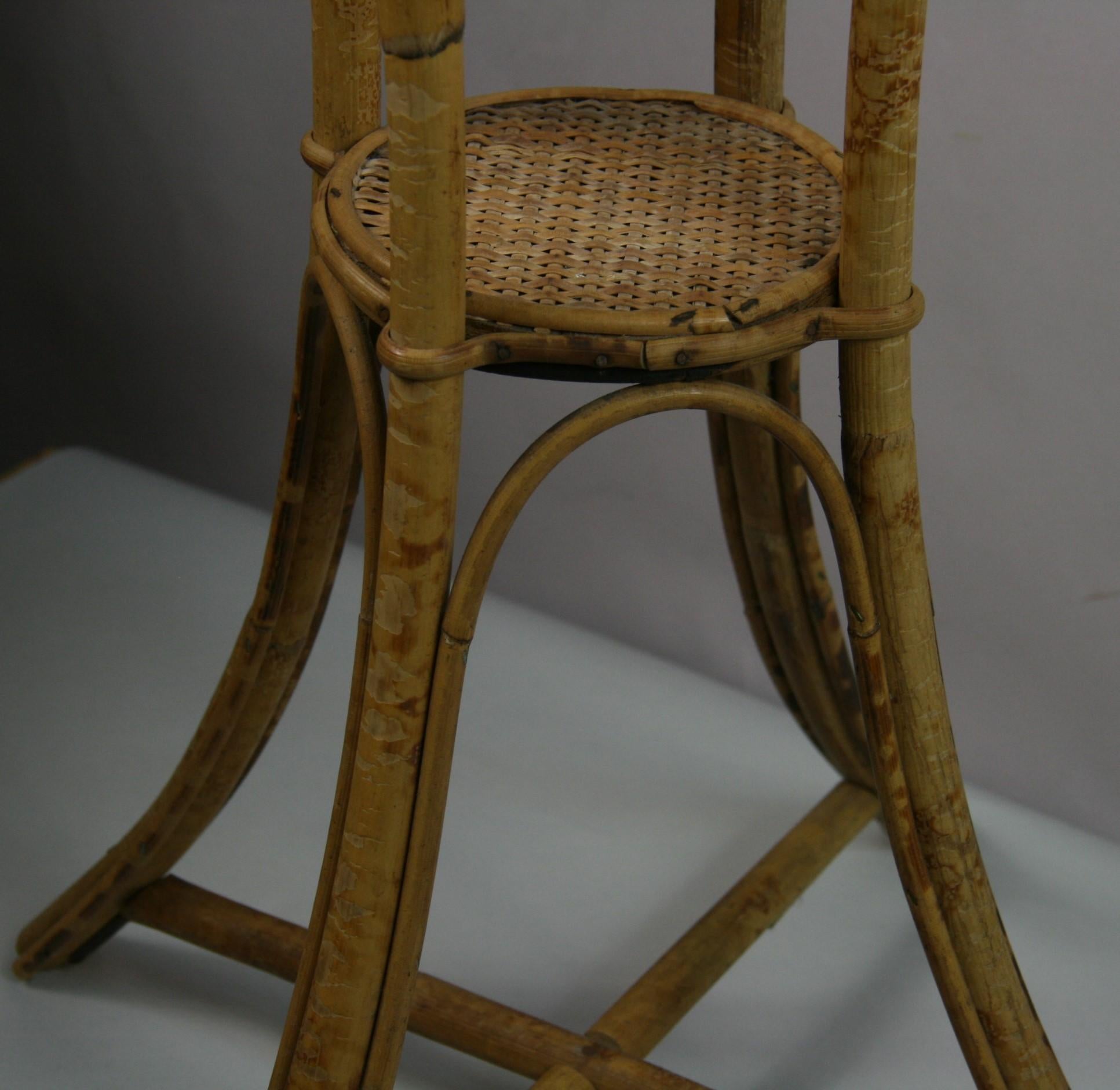 Bamboo and Rattan Plant Stand /Pedestal 1