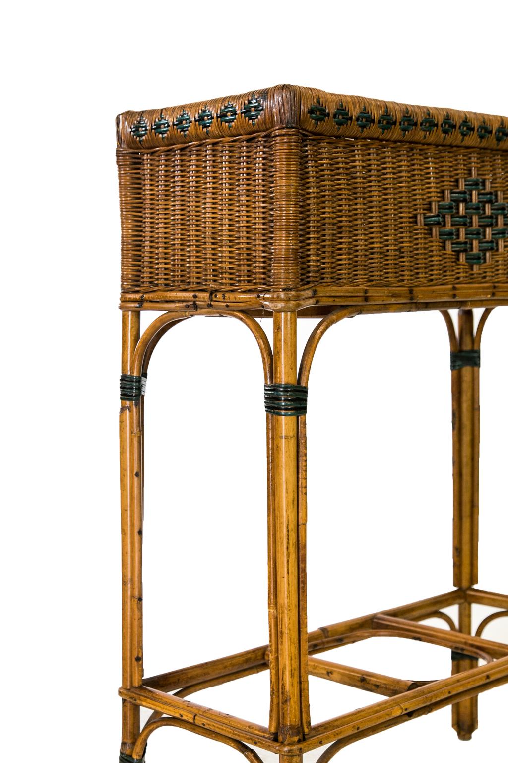 Early 20th Century Bamboo and Rattan Planter