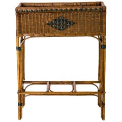 Antique Bamboo and Rattan Planter