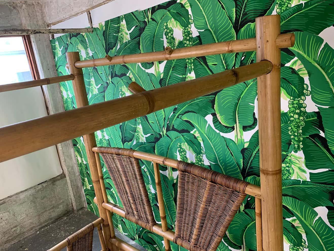 Bamboo and Rattan Queen Size Canopy Bed For Sale 2