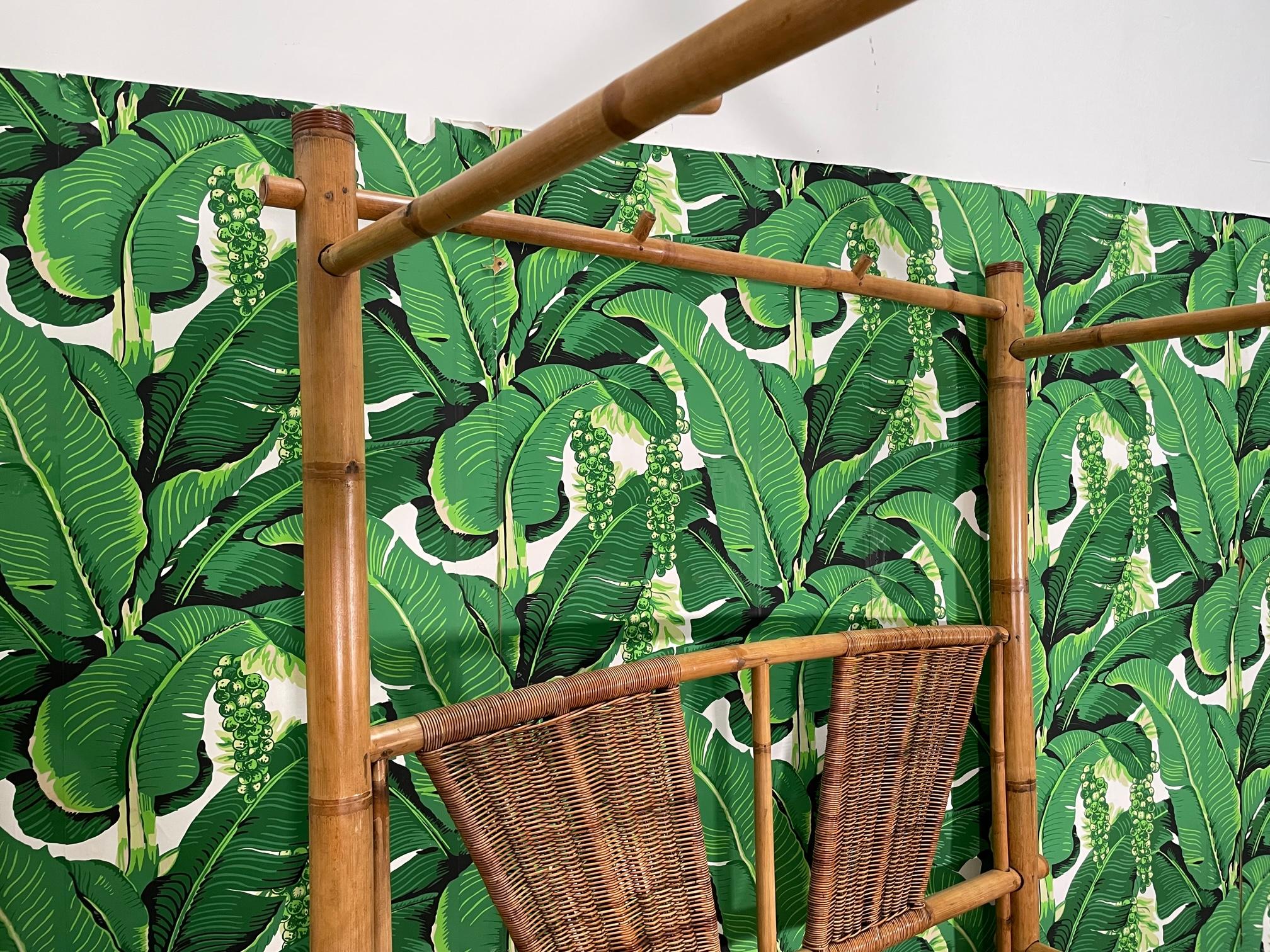 Bamboo And Rattan Queen Size Canopy Bed For Sale At 1stDibs