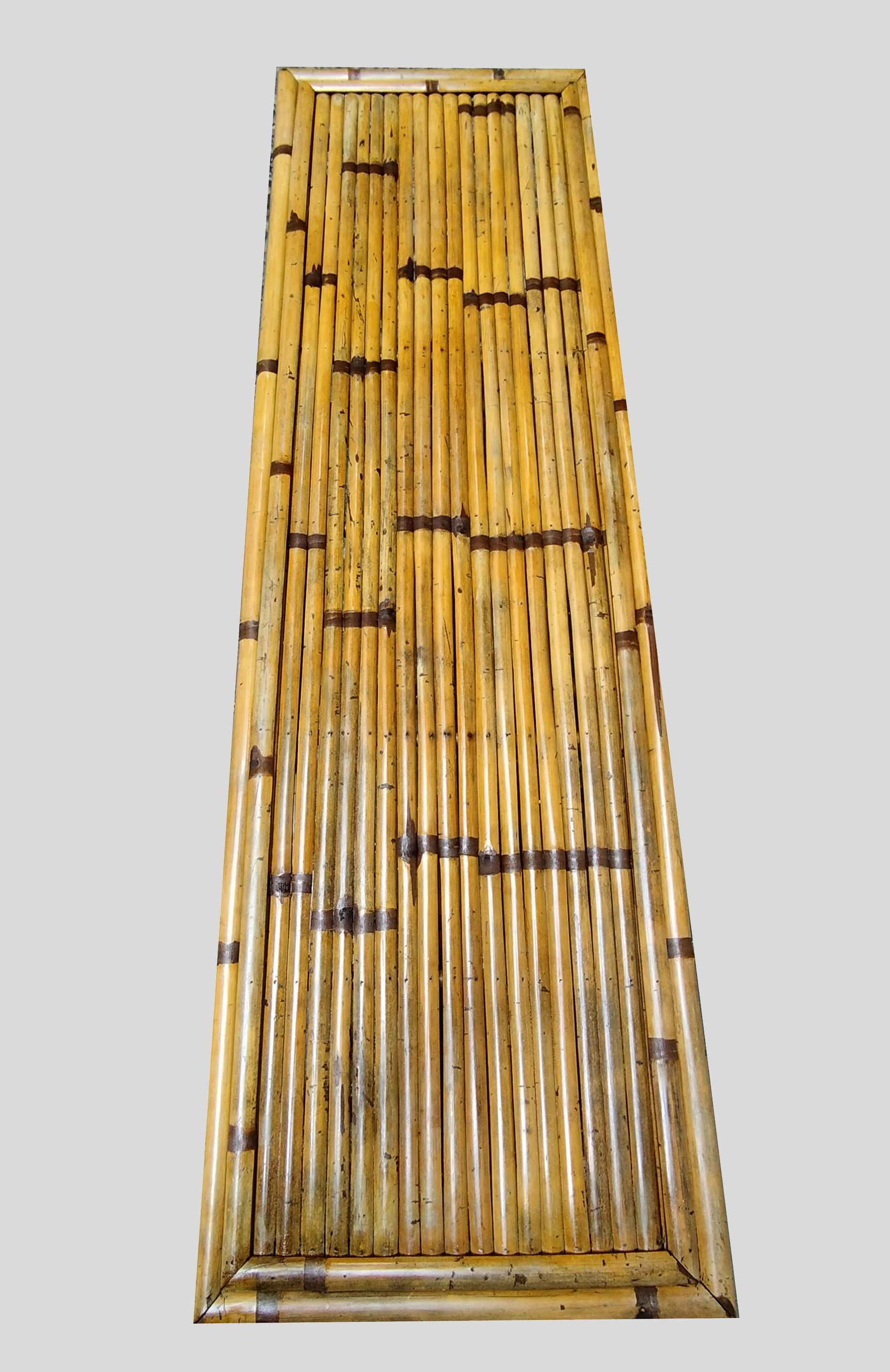 Rechteckige Konsole aus Bambus und Rattan, Italien, 1970er Jahre 1