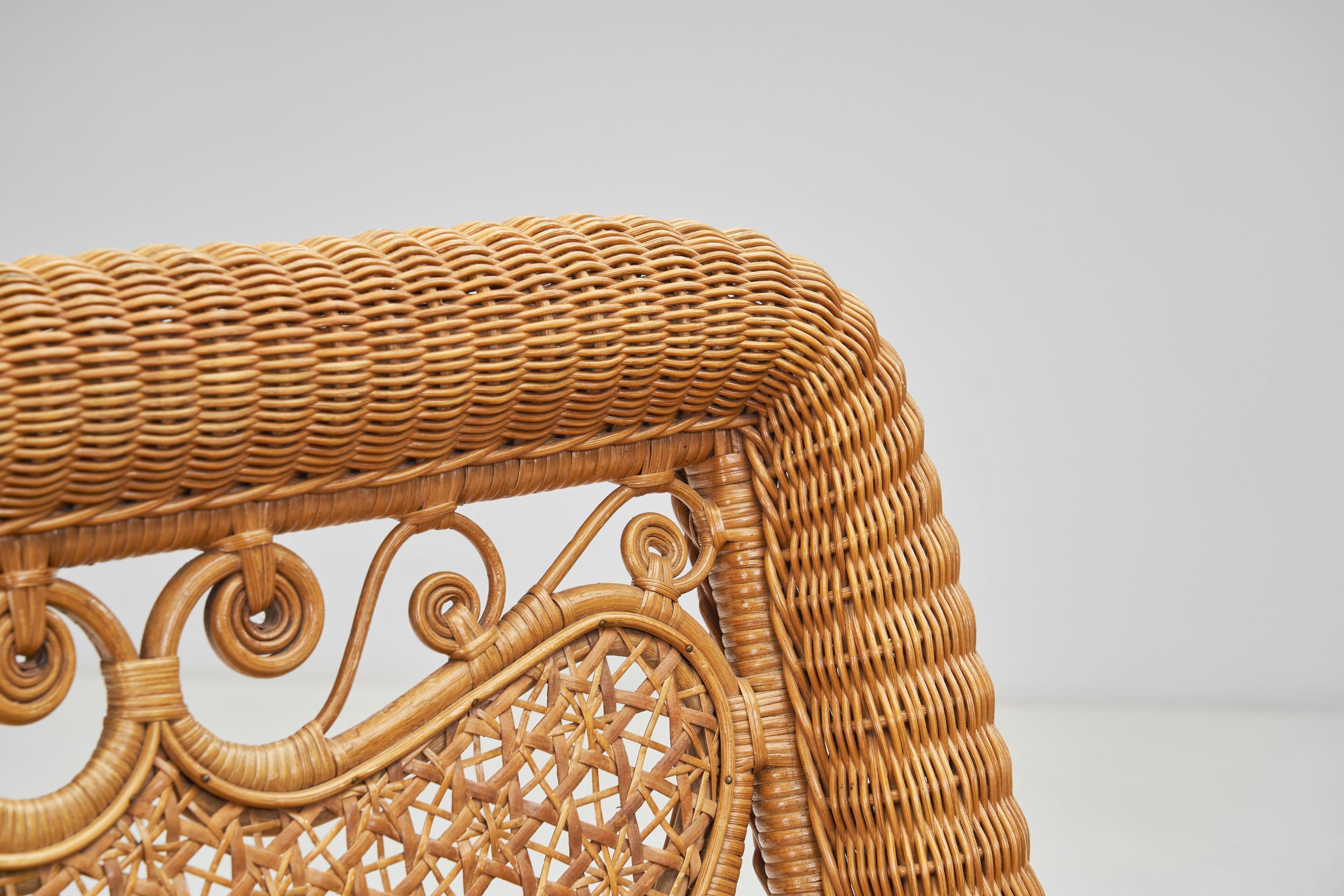 Bamboo and Rattan Rocking Chair, Europe First Half of the 20th Century 5