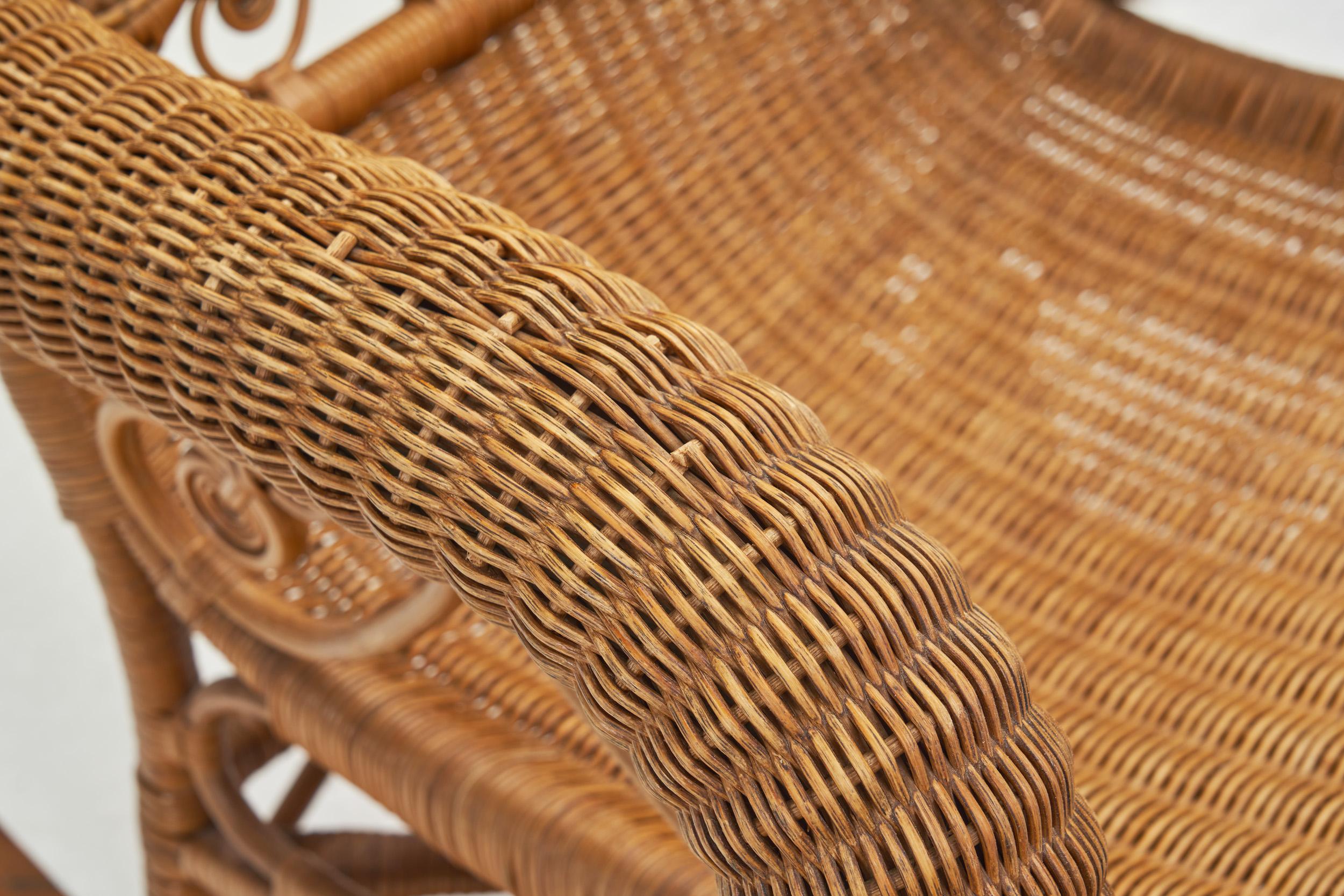 Bamboo and Rattan Rocking Chair, Europe First Half of the 20th Century 8