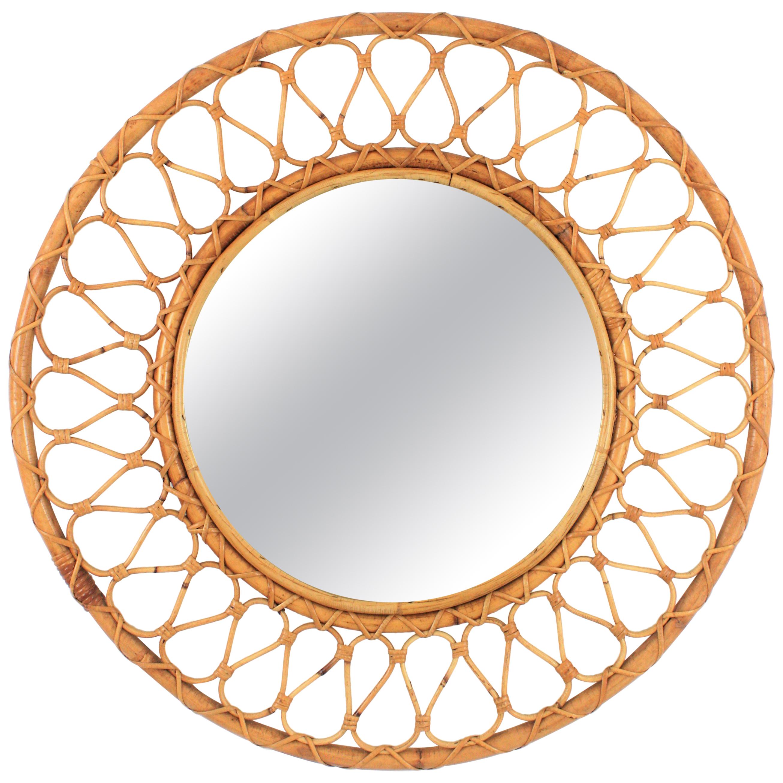 bamboo round mirror