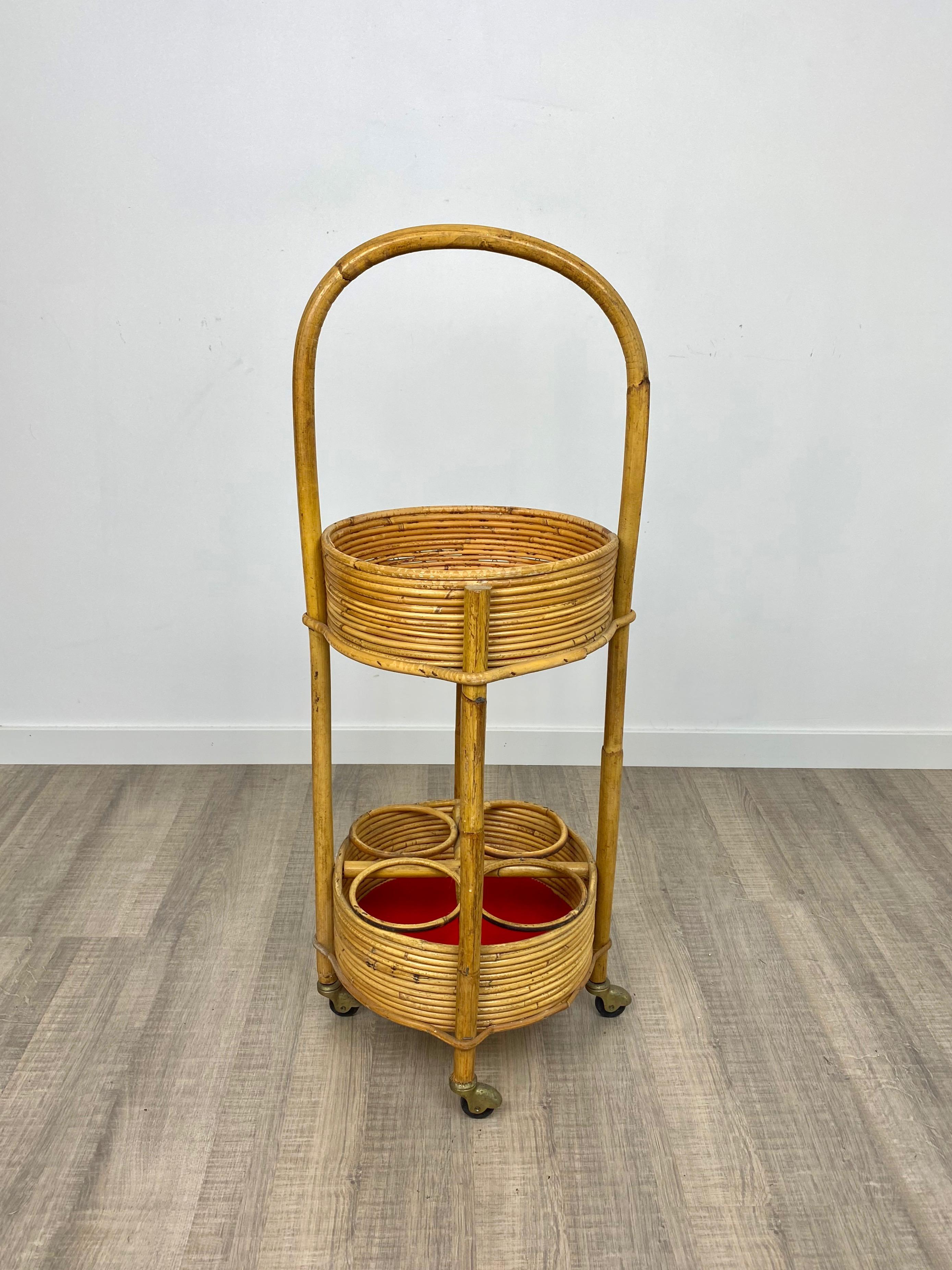 round bar cart vintage