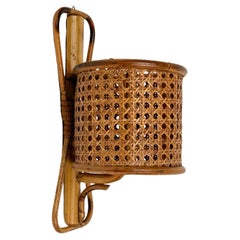 Bamboo and Rattan Sconce Lantern in the Style of Louis Sognot, Italy, 1960s