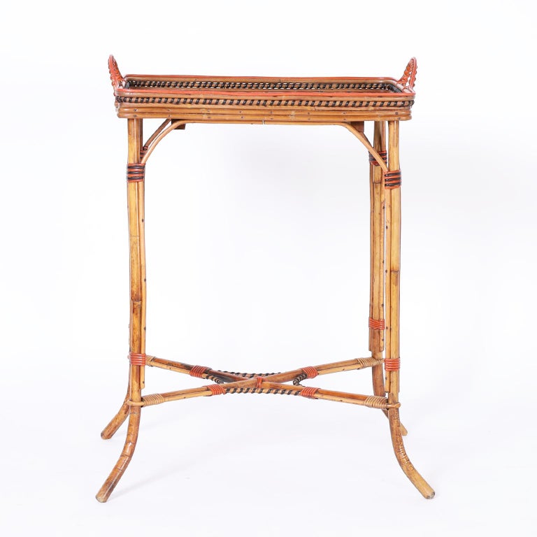 Bamboo and Rattan Serving Stand or Bar at 1stDibs