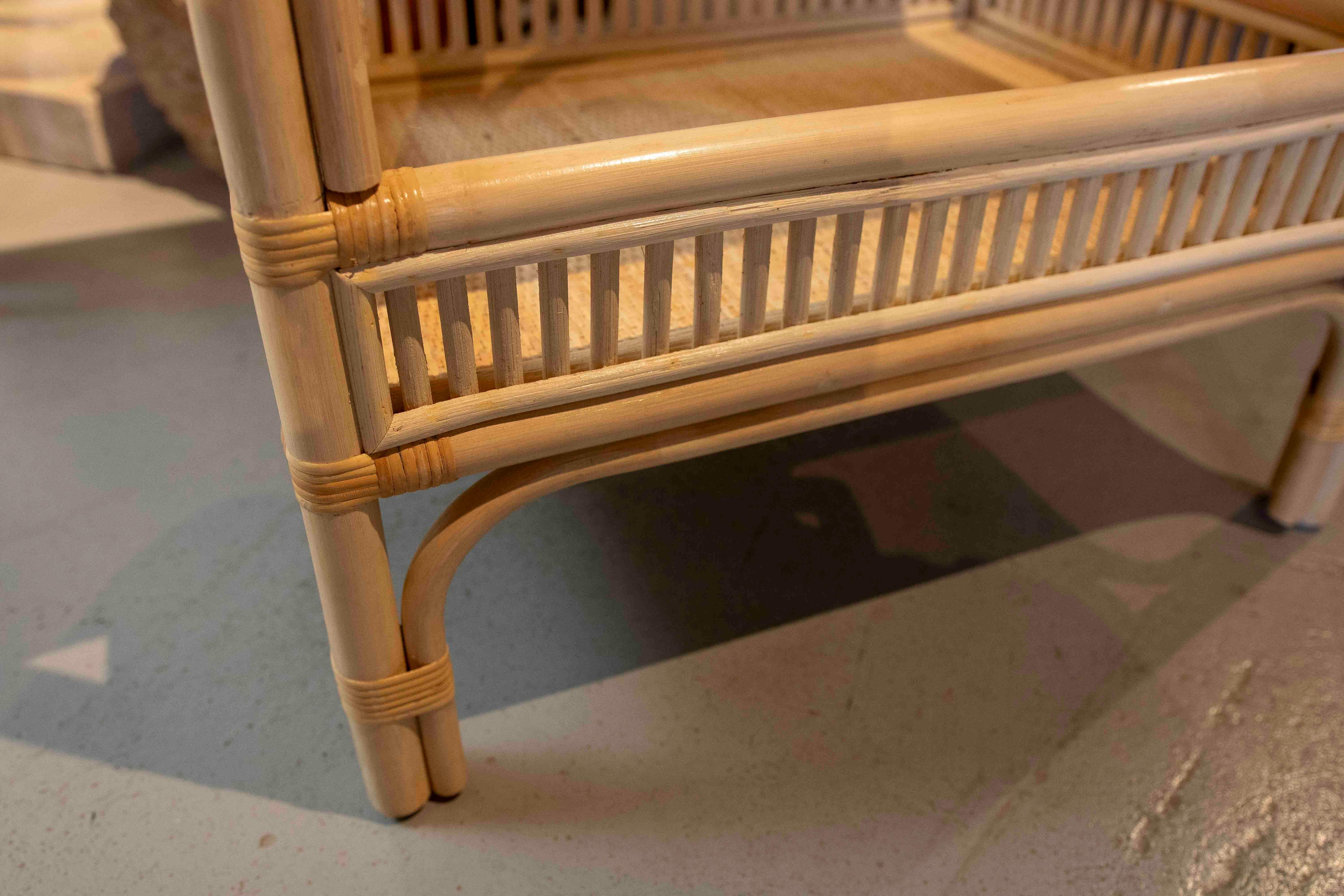 Bamboo and Rattan Side Table or Bedside Table with Two Ballads For Sale 7