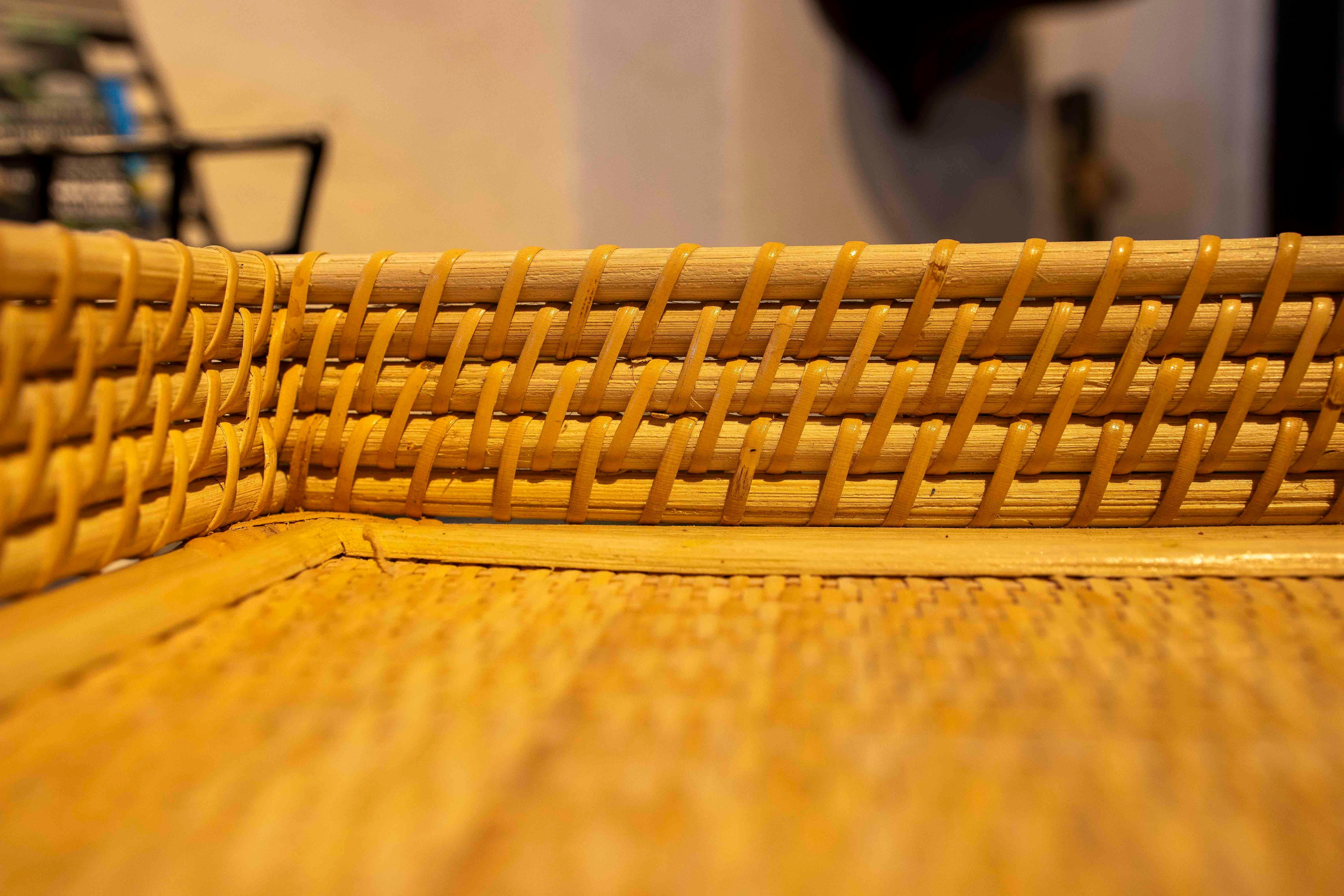 Bamboo and Rattan Side Table or Bedside Table with Two Ballads For Sale 12