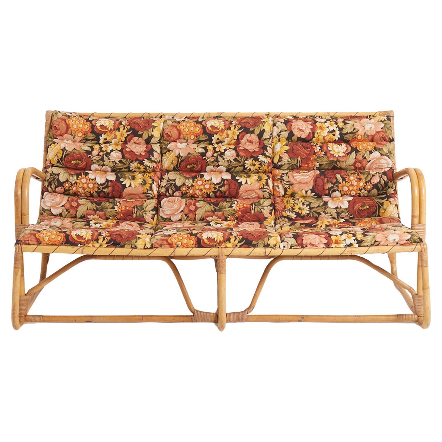Divano in bambù e rattan in vendita