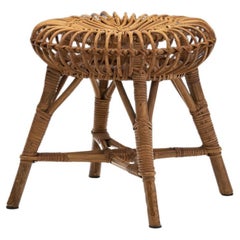 Bamboo and Rattan Stool by Franco Albini 'Attributed.', Italy, 1950s