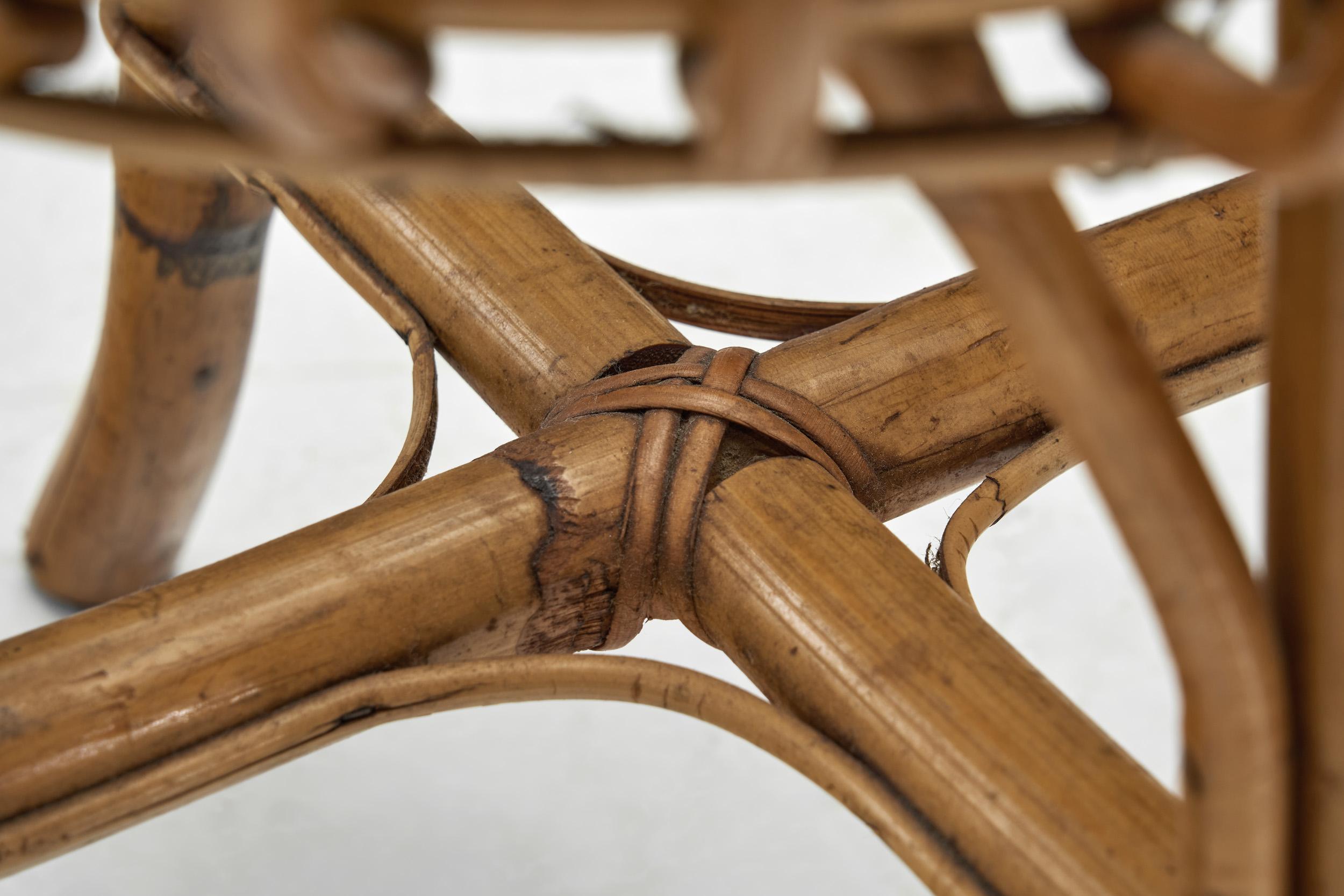 Hocker aus Bambus und Rattan von Franco Albini (Attr.), Italien 1960er Jahre im Angebot 6