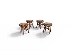 Bamboo and Rattan Stool by Franco Albini (Attr.), Italy 1960s