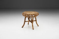 Bamboo and Rattan Stool by Franco Albini (Attr.), Italy 1960s