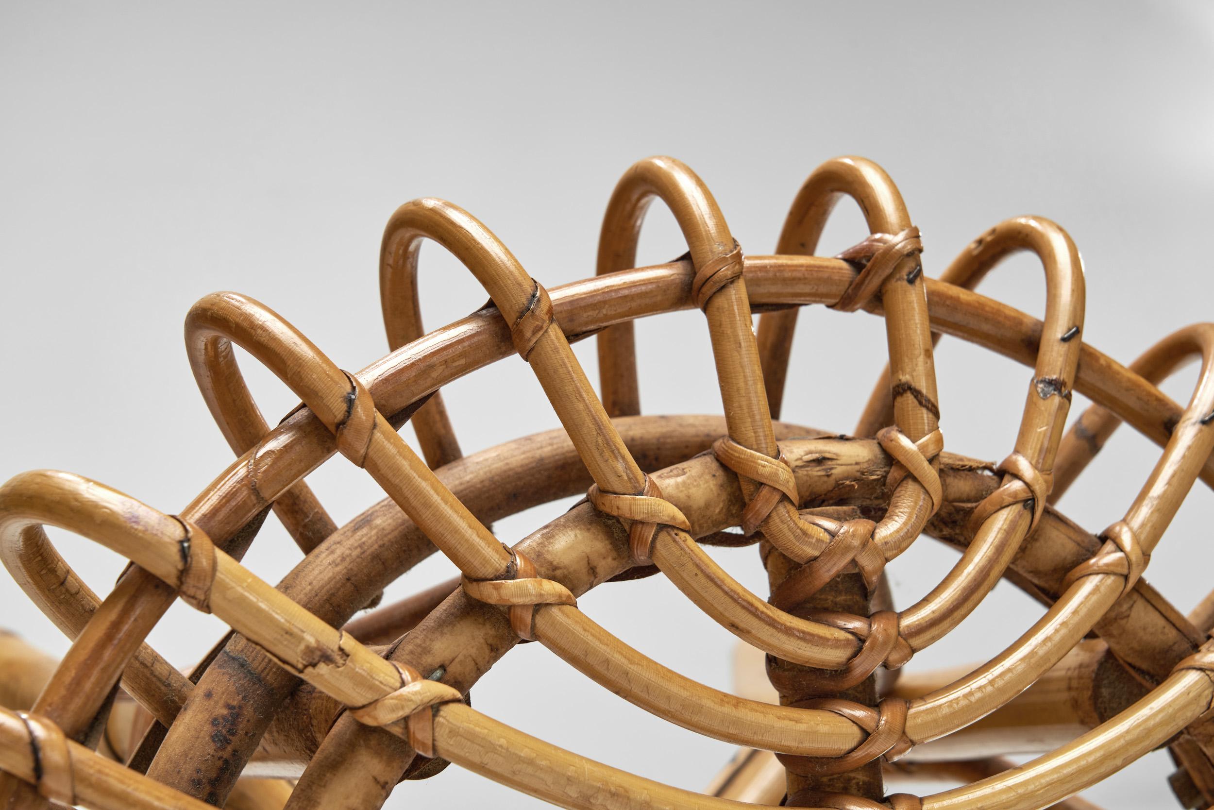 Hocker aus Bambus und Rattan von Franco Albini (Attr.), Italien 1960er Jahre im Angebot 2