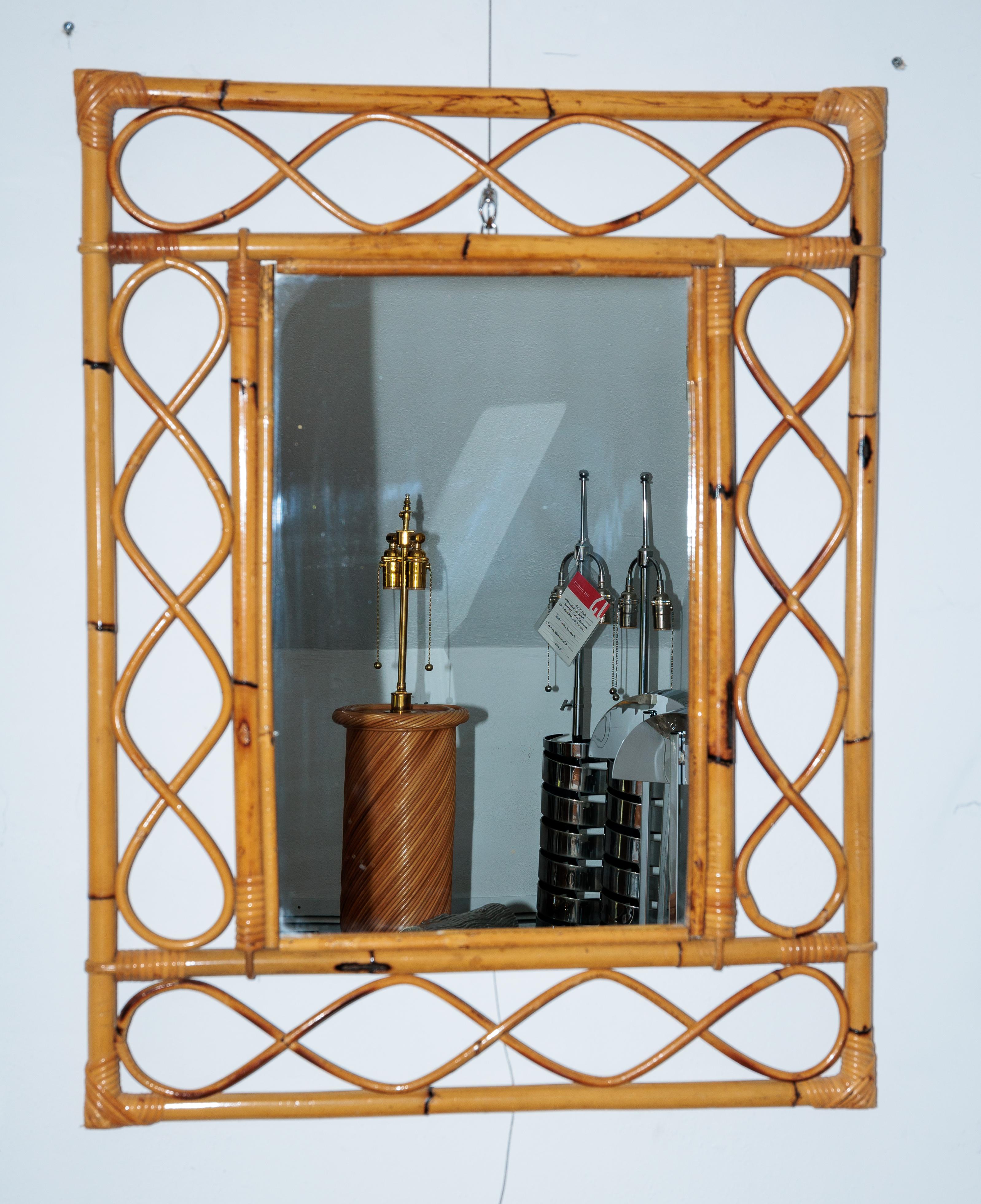 Bamboo and Rattan Surround Mirror 1