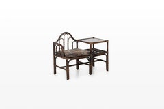 Bamboo and Rattan Telephone Bench, 1970s