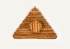 Bamboo and Rattan Triangular Coat Rack Stand Vivai Del Sud Style, Italy 1960s