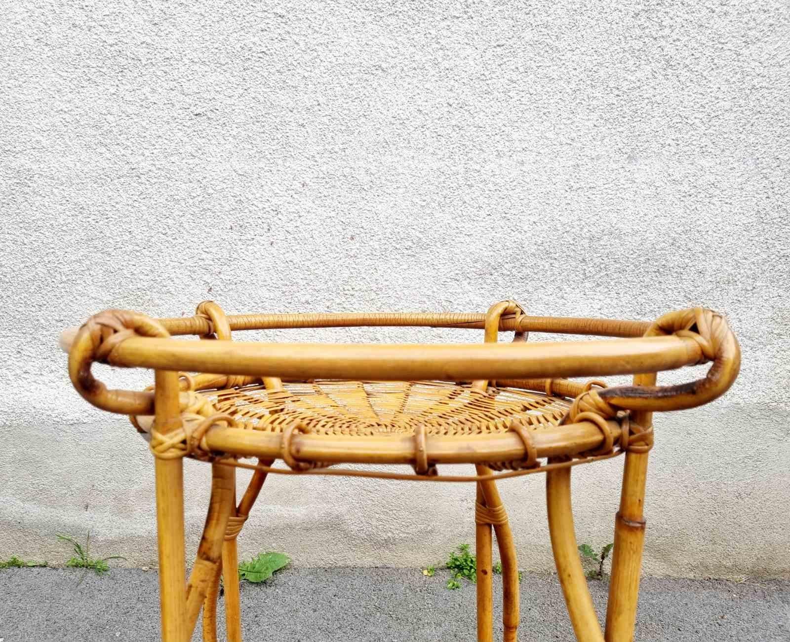 Bamboo and Rattan Trolley Fratellino Design by Franco Albini & Franca Helg, 60s For Sale 3