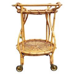 Carro de bambú y ratán Fratellino Design de Franco Albini y Franca Helg, años 60