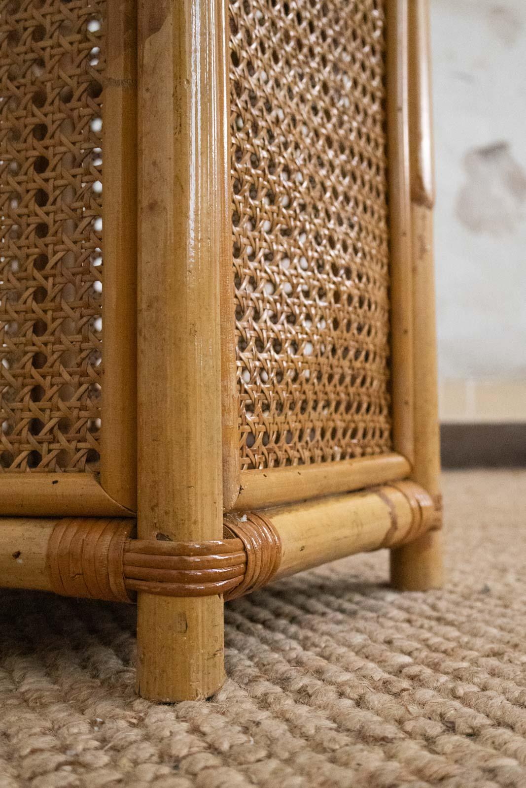 Milieu du XXe siècle Porte-parapluies en bambou et rotin par Franco Albini - années 1960 en vente