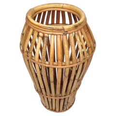 Bamboo and Rattan Umbrella Stand, Italy, 1960s