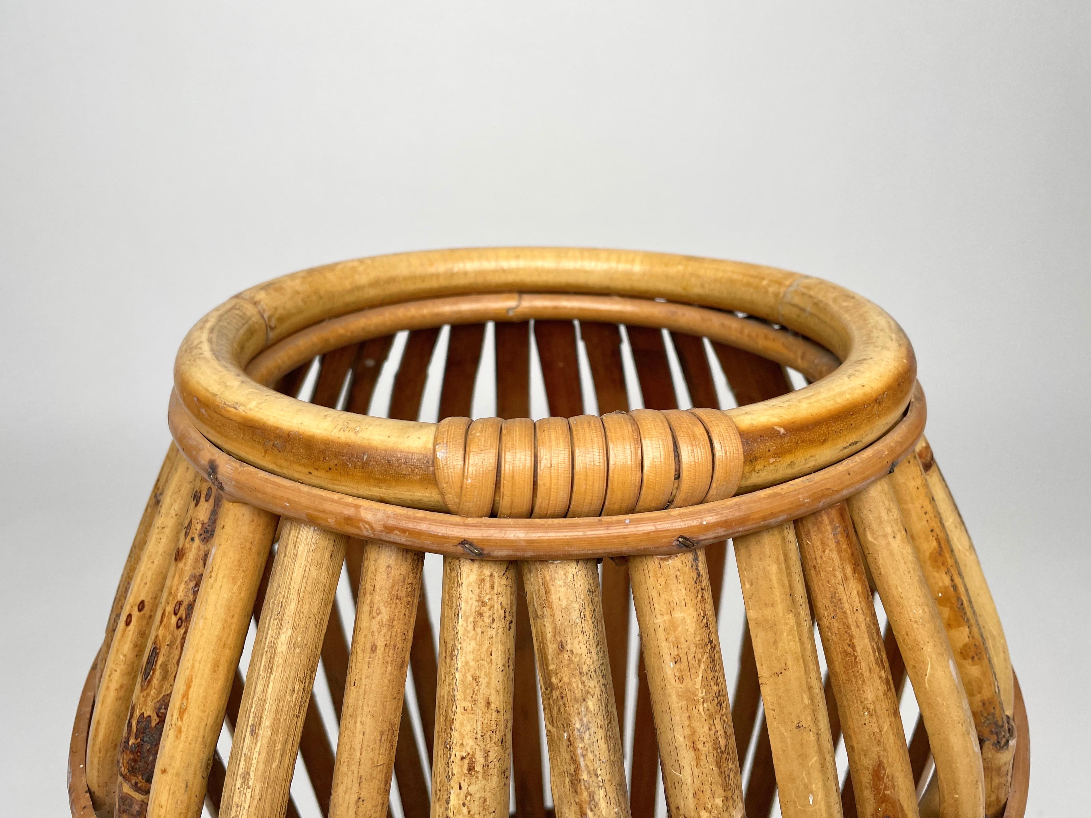 Bamboo and Rattan Umbrella Stand, Italy, 1960s For Sale 1
