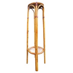 Bamboo and rattan vase stand