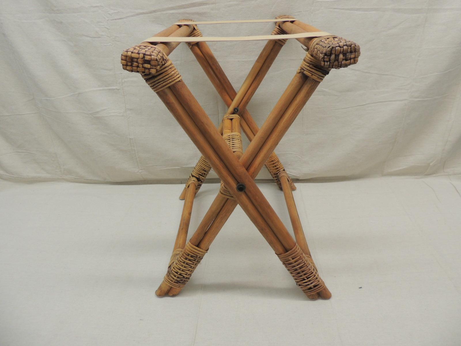 rattan luggage rack