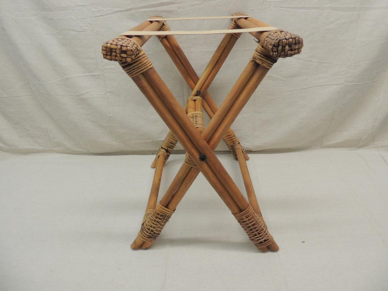 Bamboo and Rattan Woven Folding Luggage Stand at 1stDibs rattan luggage rack